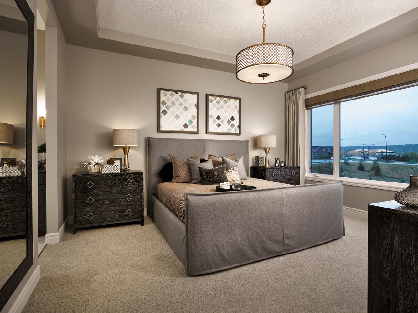 the master bedroom in the carrara 2 in cranstons riverstone