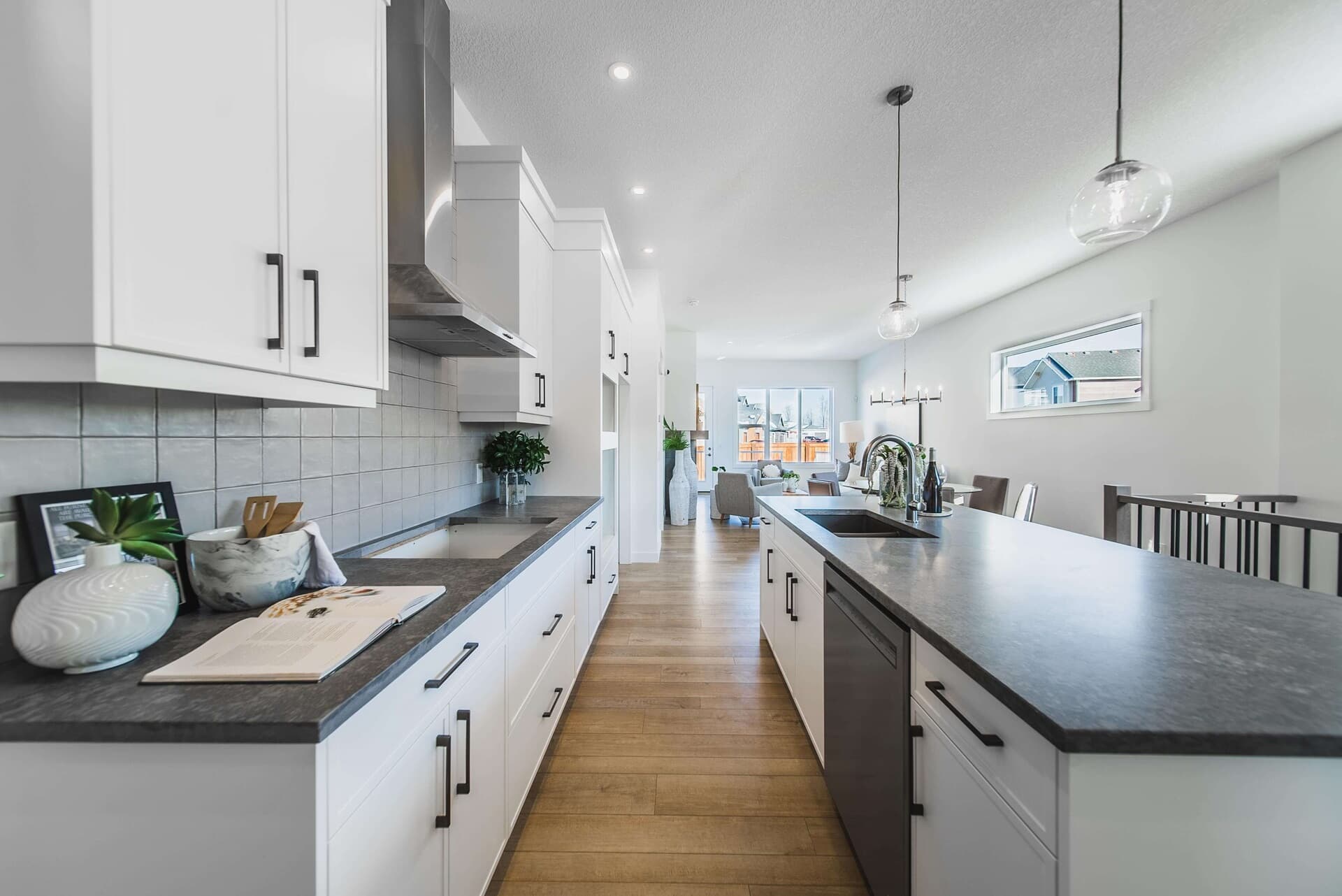 A photo of the kitchen of the Monaco 28 showhome by Brookfield Residential