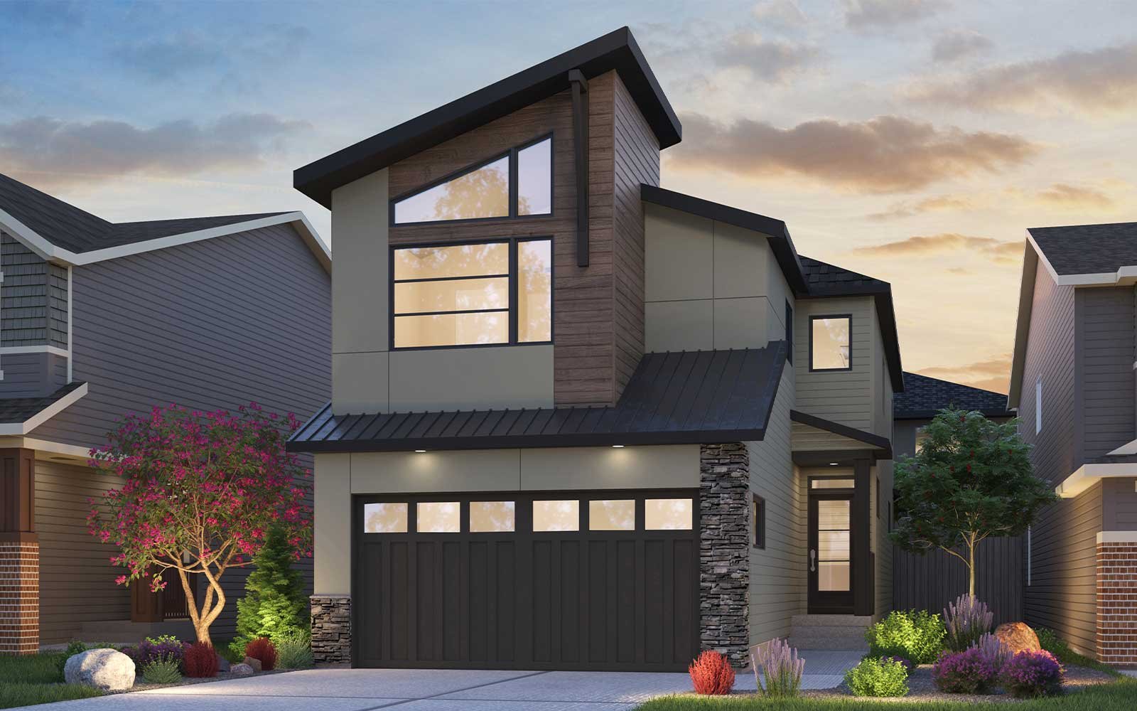 Columbia 2 - 24 Rustic Contemporary rendering for Creekstone by Brookfield Residential in Calgary