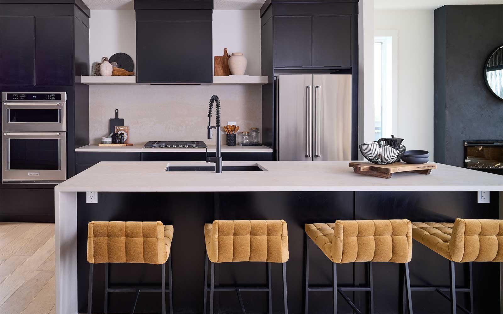 Photo of the kitchen of the Rouge show home in Crown Park by Brookfield Residential