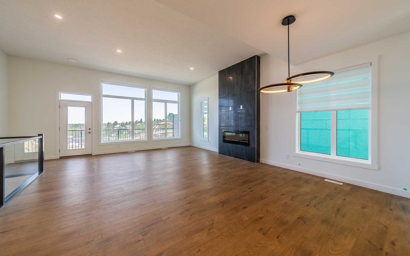 A photo of the great room of the Stanley model townhome in Calgary by Brookfield Residential