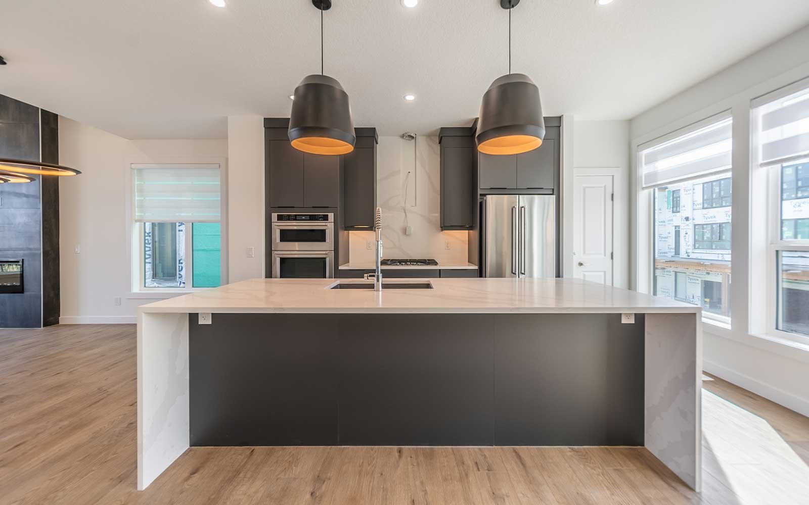 A photo of the kitchen of the Stanley model townhome in Calgary by Brookfield Residential