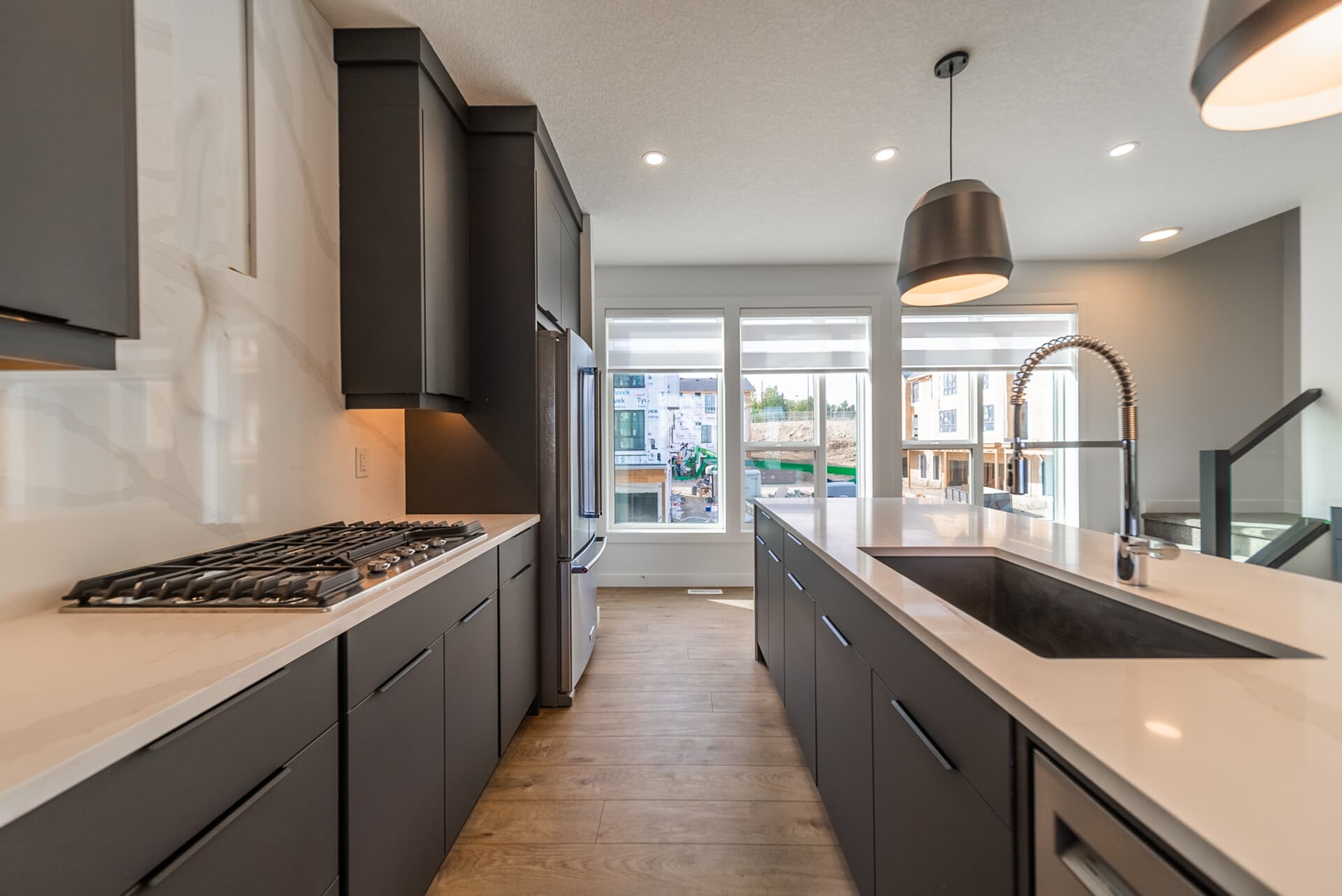 A photo of the kitchen of the Stanley model in Crown Park by Brookfield Residential