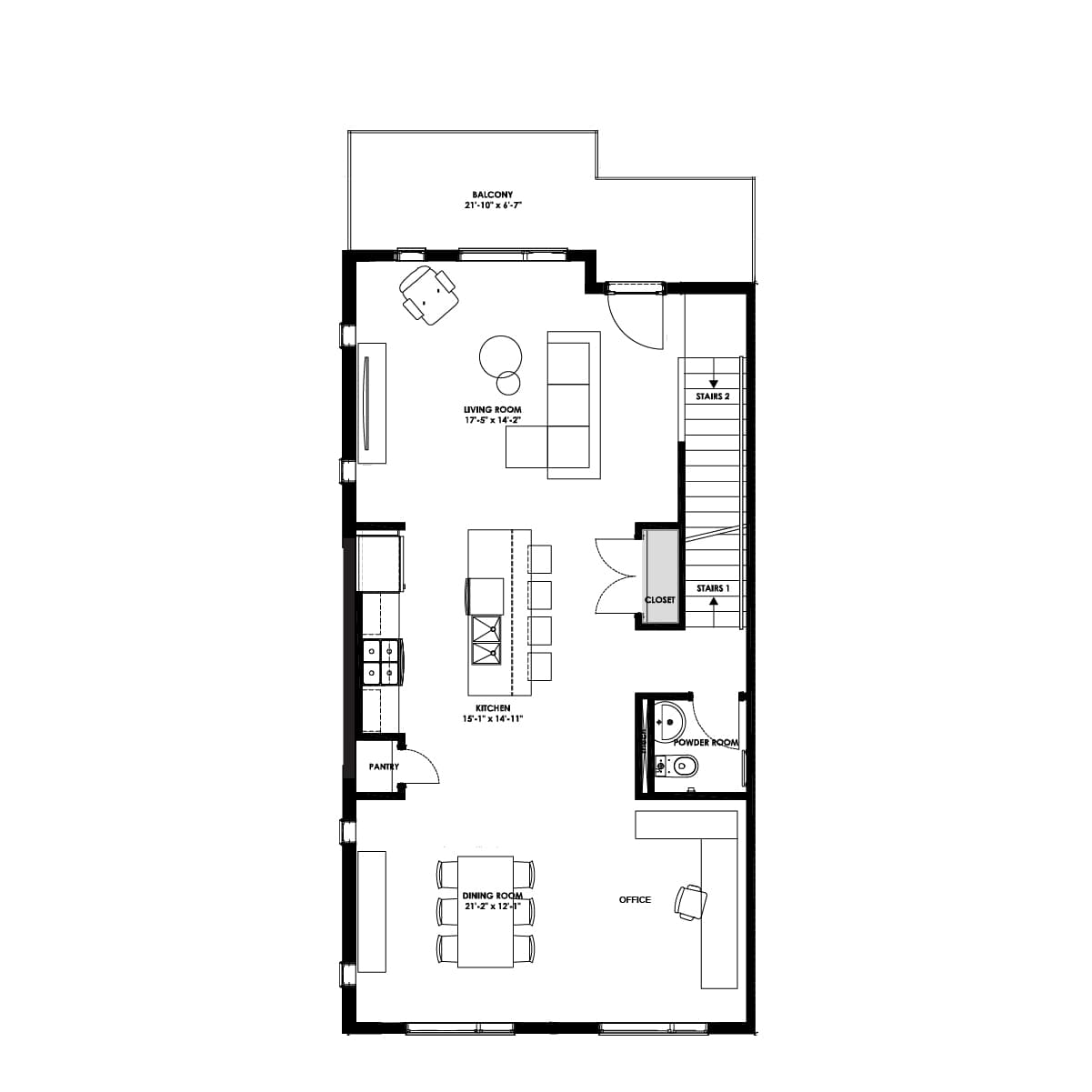 A blackline drawing of the Wild Rose floorplan at Rhythm in Taza Park by Brookfield Residential