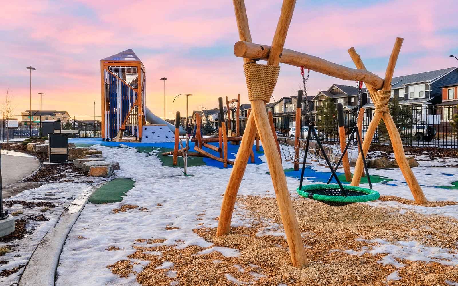 Photo of the playground at The Lodge in Rockland Park by Brookfield Residential