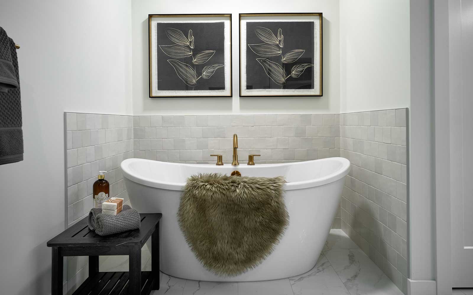 A photo of the ensuite of the Purcell 24 show home in Rockland Park by Brookfield Residential