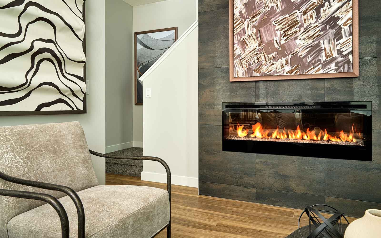 A photo of the great room of the Brubeck townhome model in Calgary by Brookfield Residential