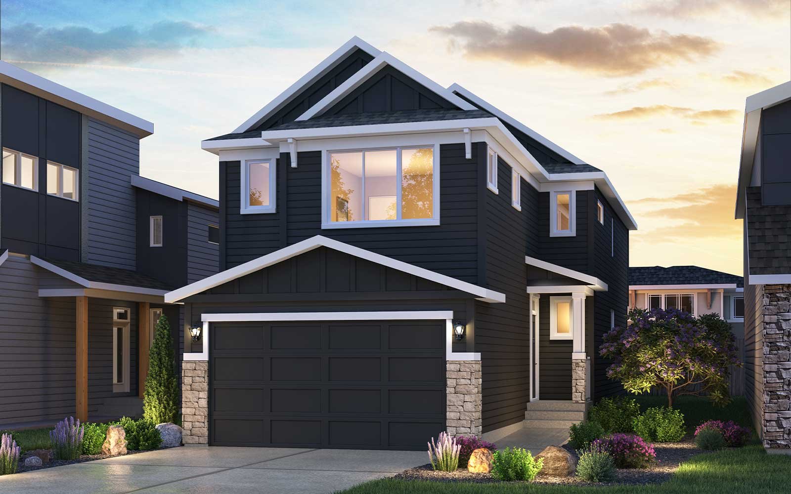 Purcell 24 - Modern Craftsman Exterior rendering of the Purcell 24 Modern Craftsman