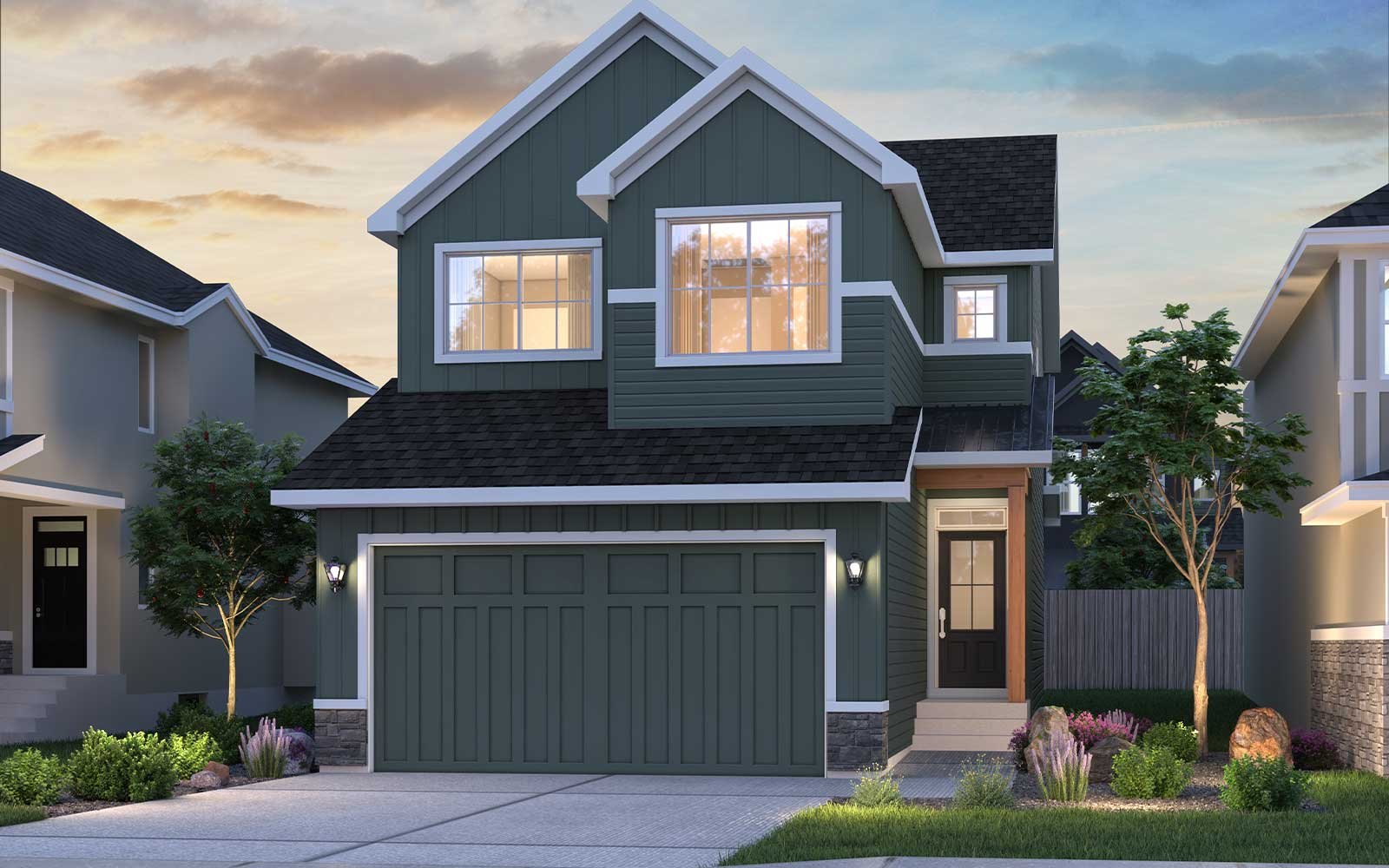 Exterior rendering of the Rundle 24 Farmhouse model