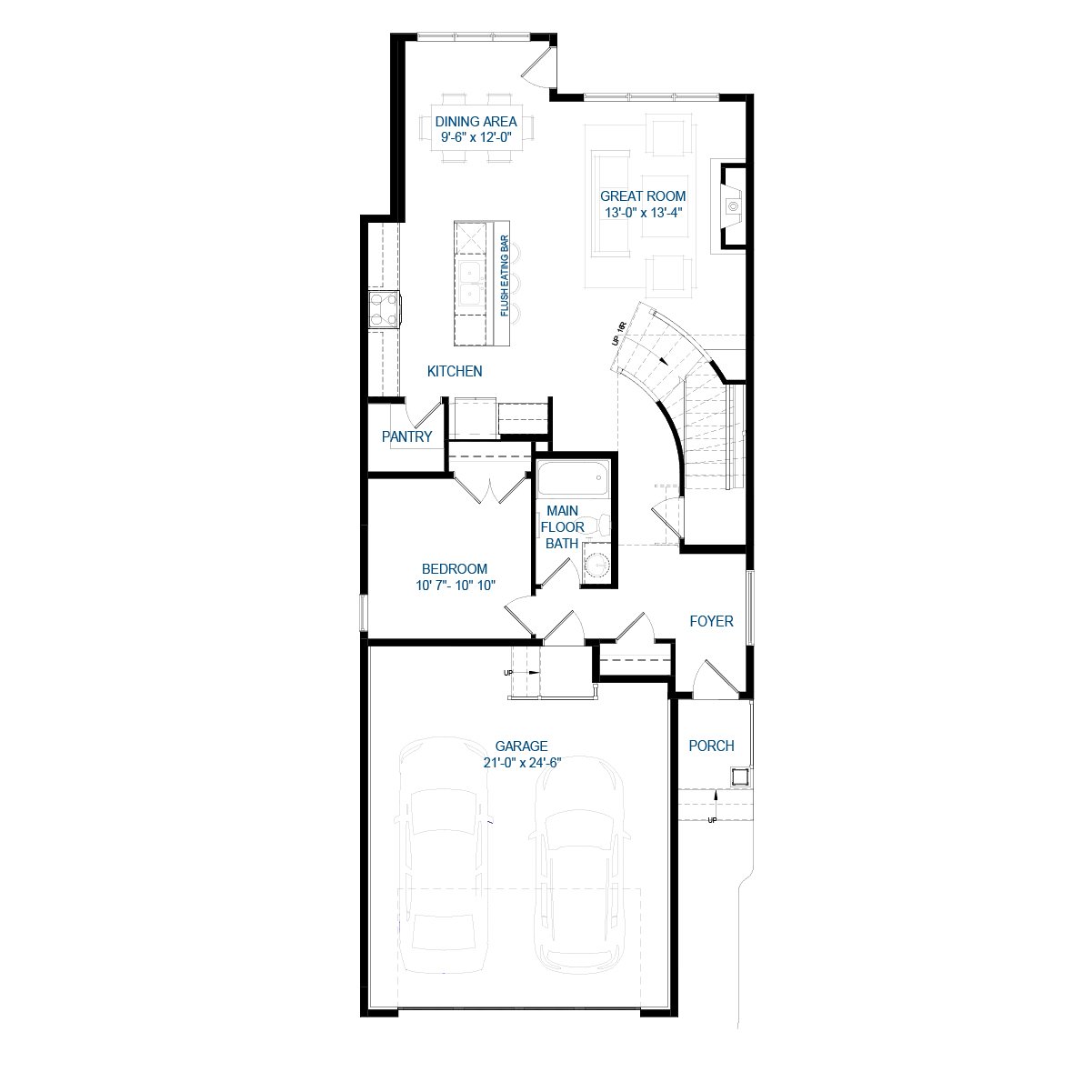 A blackline drawing of the Robson 26 model by Brookfield Residential