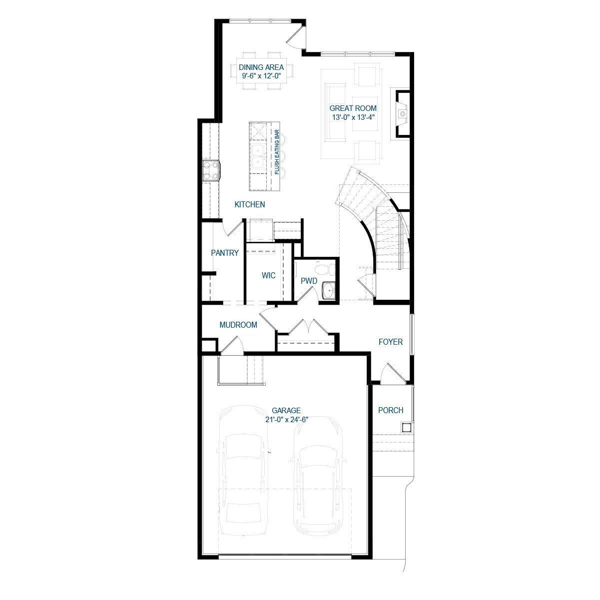 A blackline drawing of the Robson 26 model by Brookfield Residential