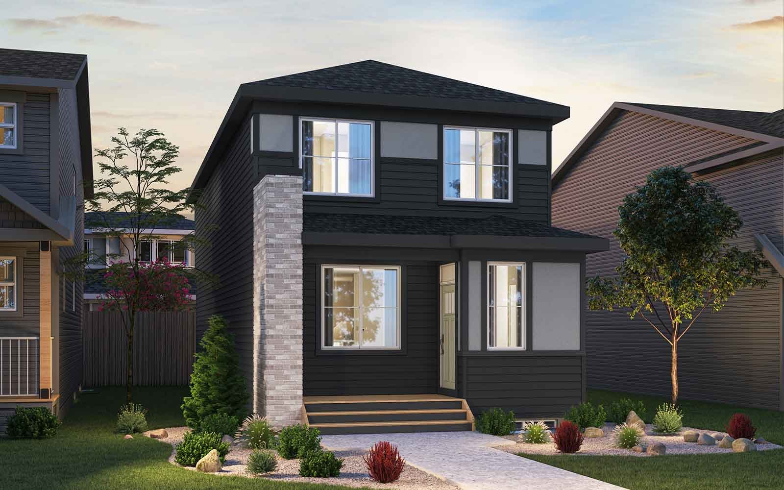 A rendering of the Prairie 2 exterior of the Oxford model by Brookfield Residential