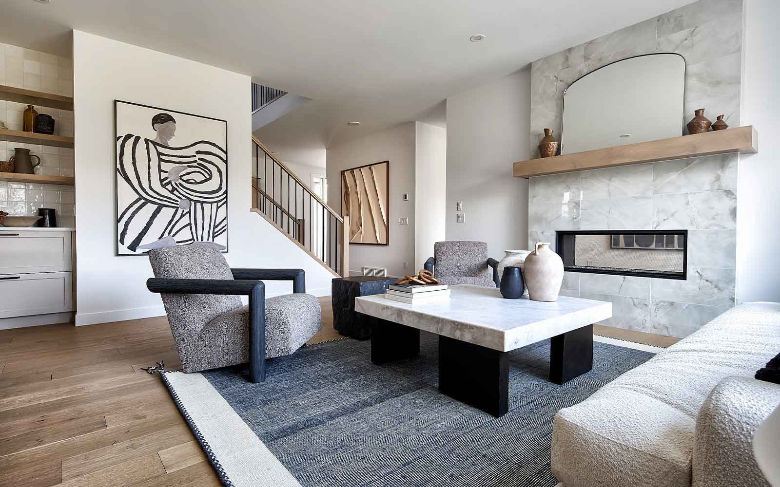 A photo of the great room of the Matera 36 estate model home by Brookfield Residential