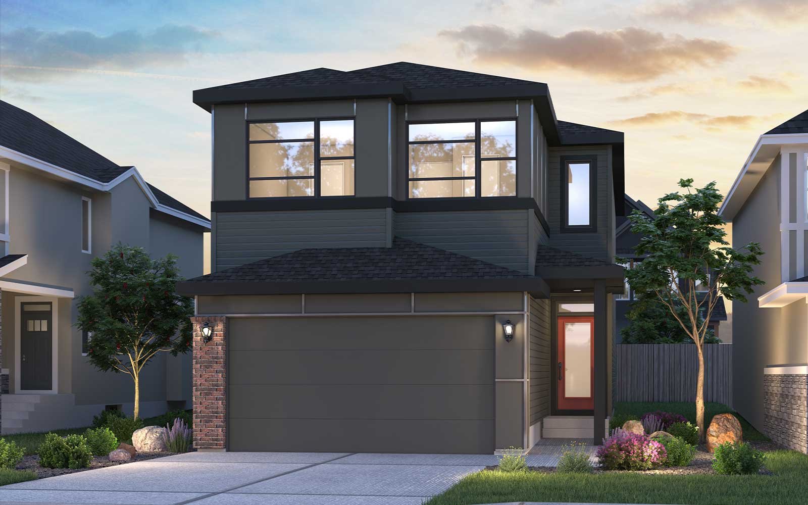 Robson 24 - Prairie Exterior rendering of the Prairie style of the Robson 24 model by Brookfield Residential