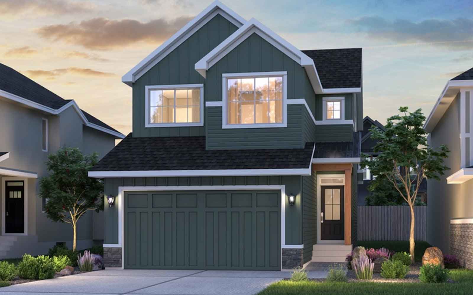 rendering of the rundle farmhouse place in livingston calgary by brookfield residential