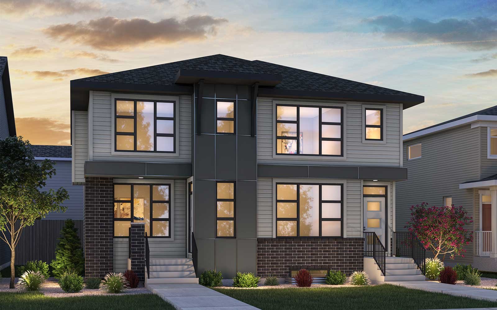 An exterior rendering of the Prairie style