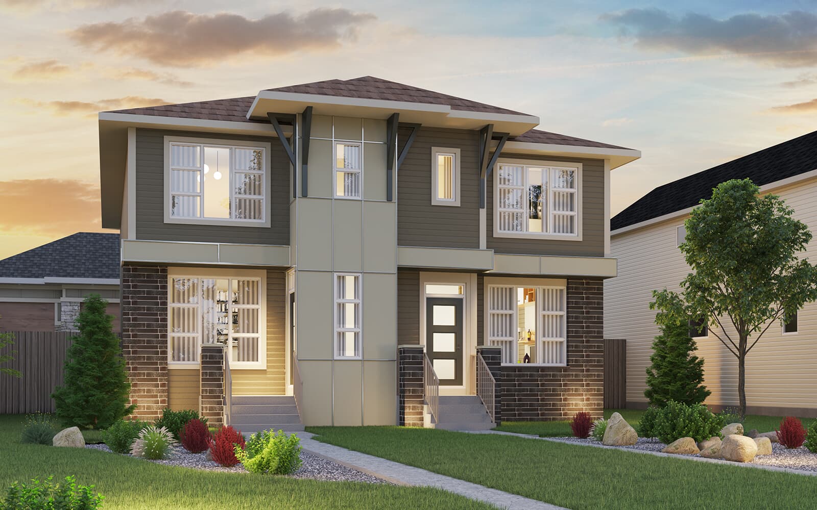 Brookfield Residential Semi D Prairie Elevation