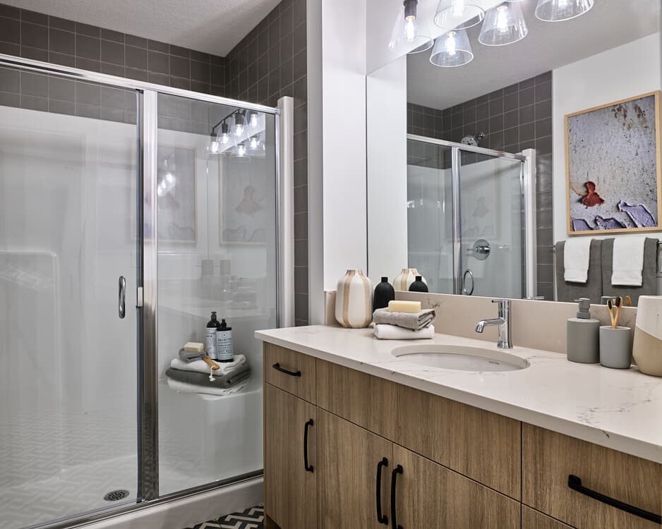A photo of the ensuite of the Oak show home by Brookfield Residential