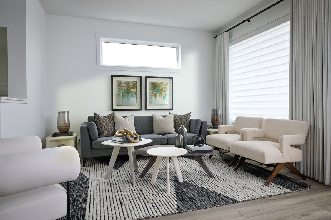 A photo of the great room of the Oak show home by Brookfield Residential