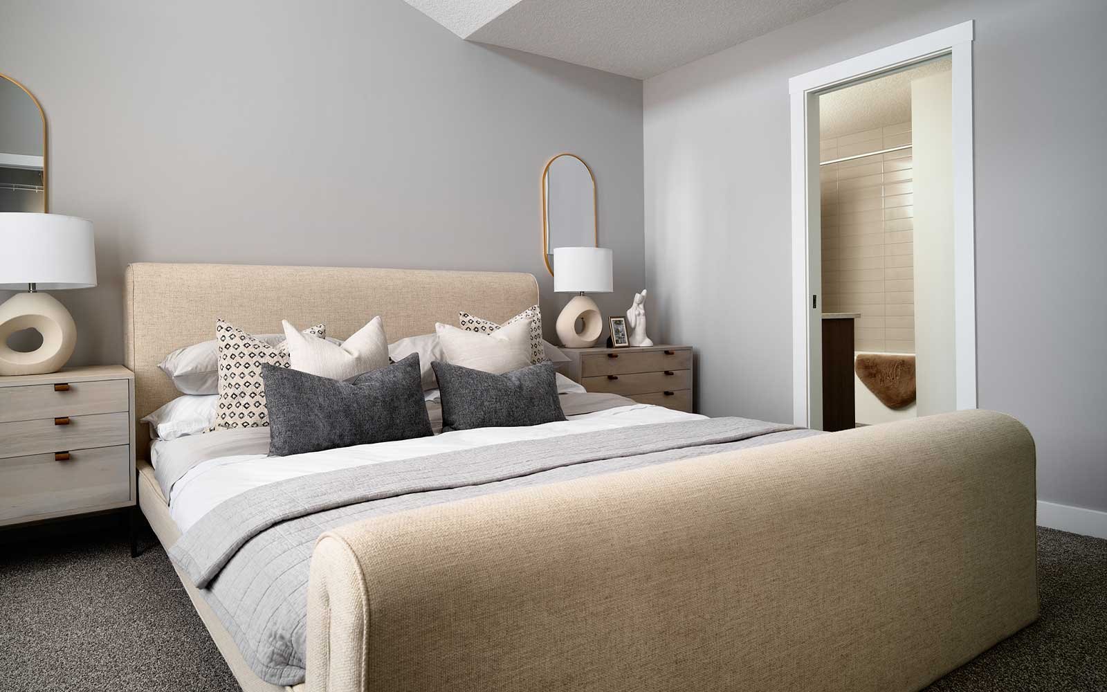 A photo of the primary bedroom of the Sequoia show home in Calgary by Brookfield Residential