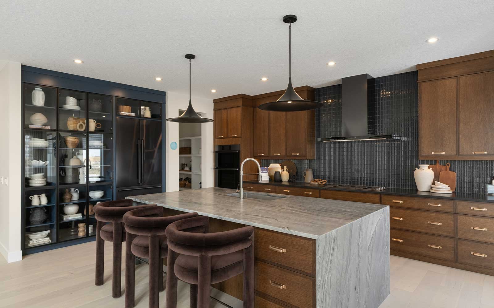A photo of the kitchen of the Palermo show home in Calgary by Brookfield Residential