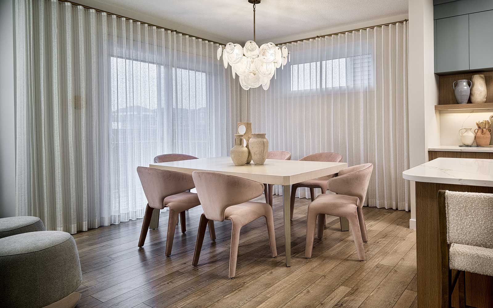 A photo the dining area of the Purcell 2 - 26 model in Chinook Gate by Brookfield Residential