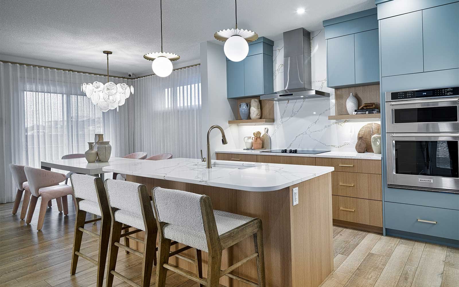 A photo the kitchen of the Purcell 2 - 26 model in Chinook Gate by Brookfield Residential