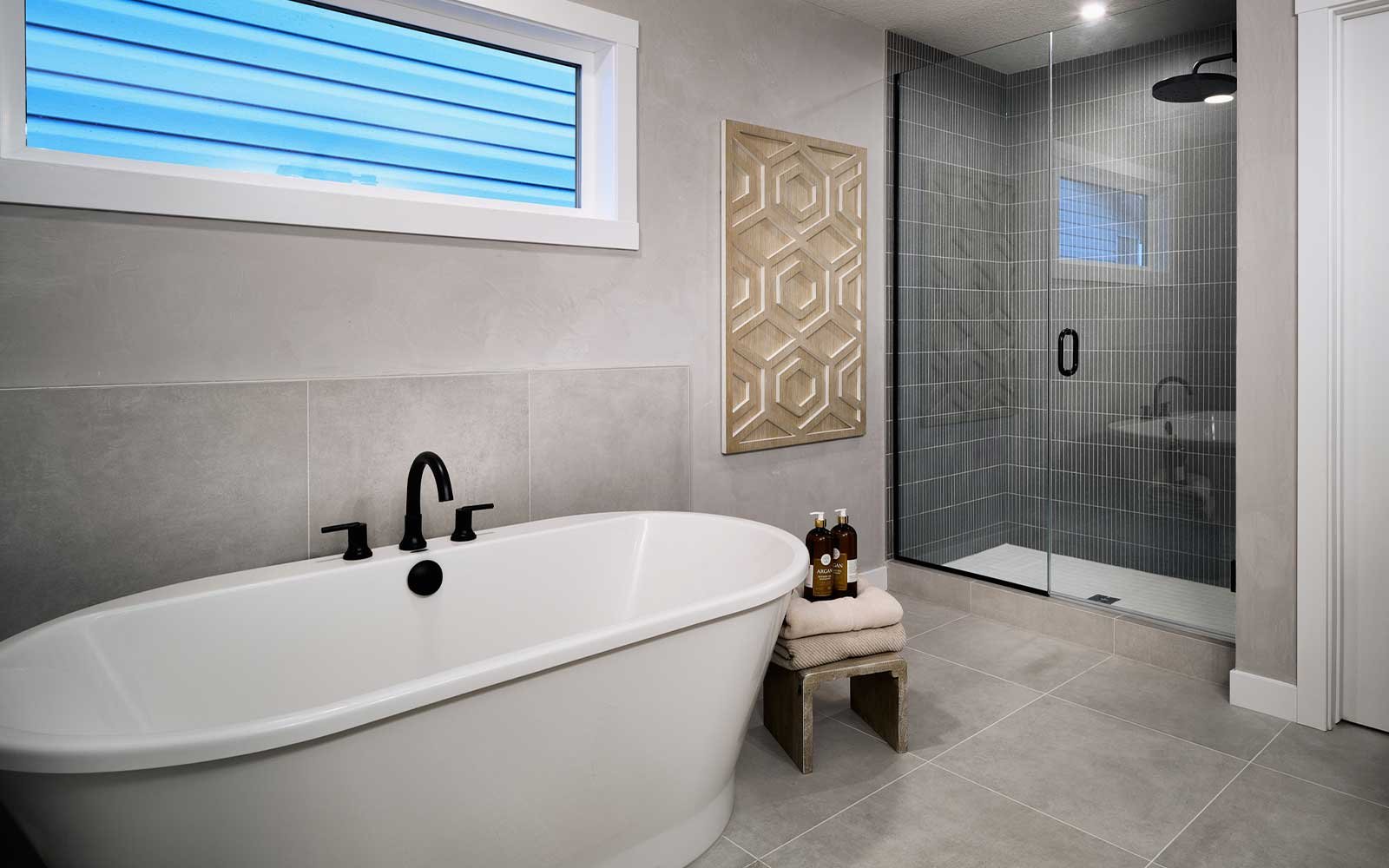 A photo of the ensuite in the Purcell 26 show home in Calgary by Brookfield Residential