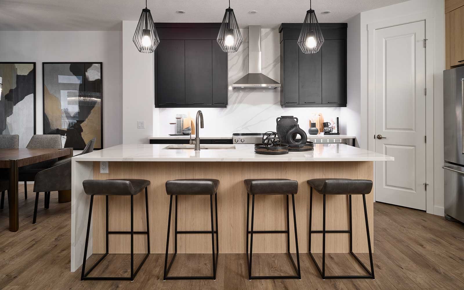 A photo of the kitchen of the Robson 24 model in Calgary by Brookfield Residential