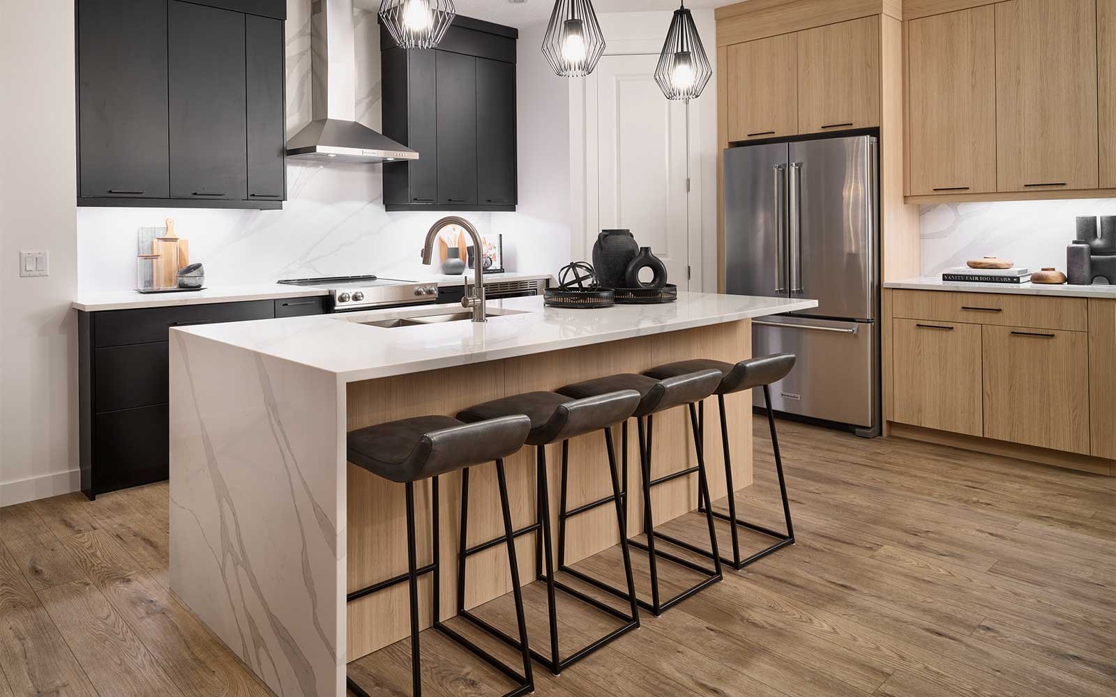 A photo of the kitchen of the Robson 24 model in Calgary by Brookfield Residential