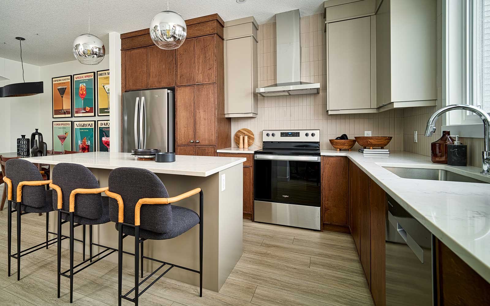 A photo of the kitchen of the Belvedere model by Brookfield Residential.