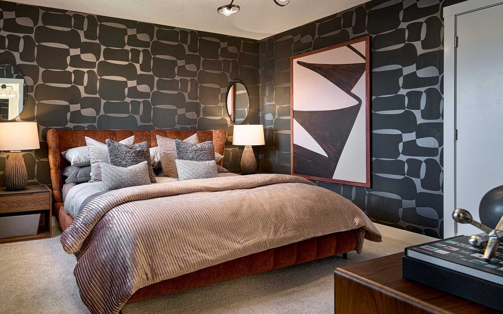 A photo of the primary bedroom of the Belvedere model by Brookfield Residential.