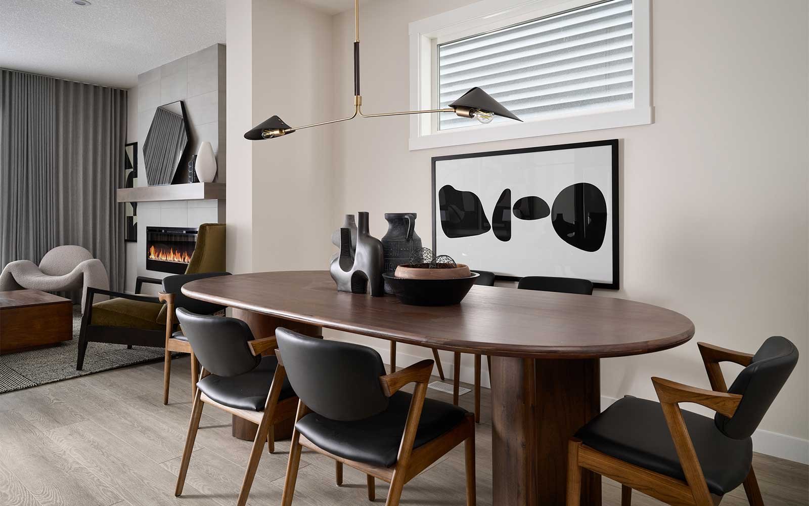 A photo of the dining area of the Carlisle 2 show home in Calgary by Brookfield Residential