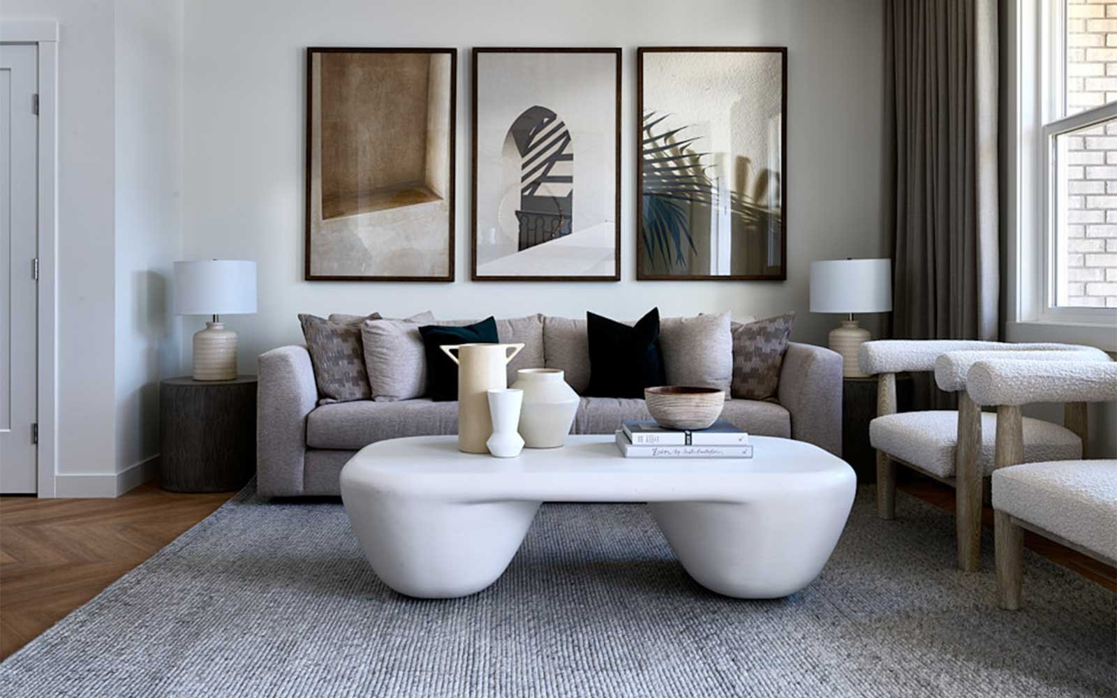 A photo of the living room of the Oxford show home by Brookfield Residential