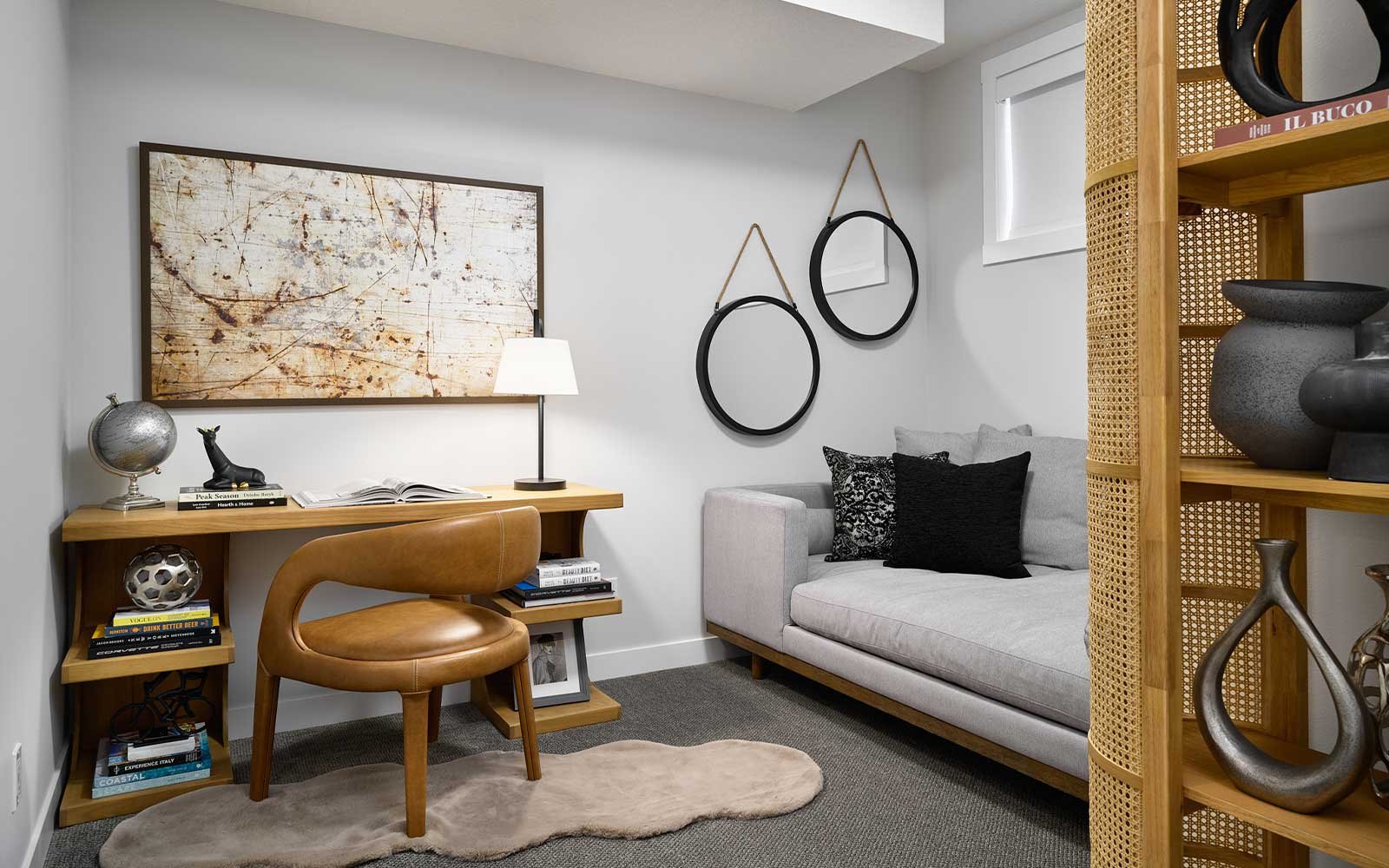 A photo of the basement flex room of the York model show home in Calgary by Brookfield Residential