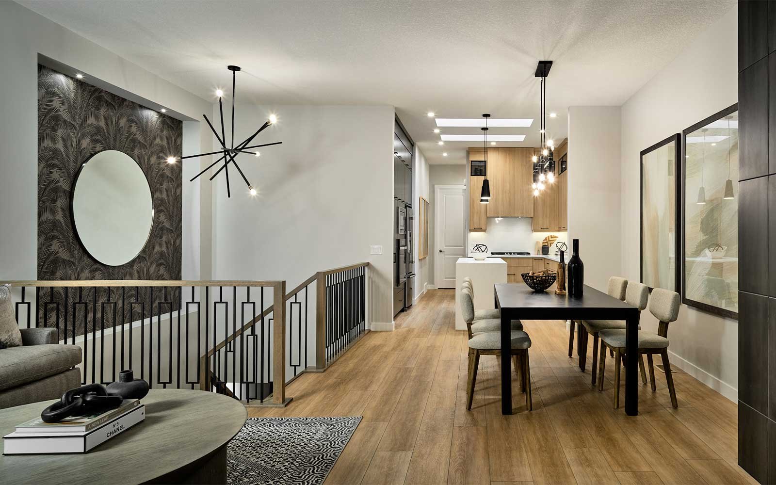 A photo of the great room of the York model show home in Calgary by Brookfield Residential