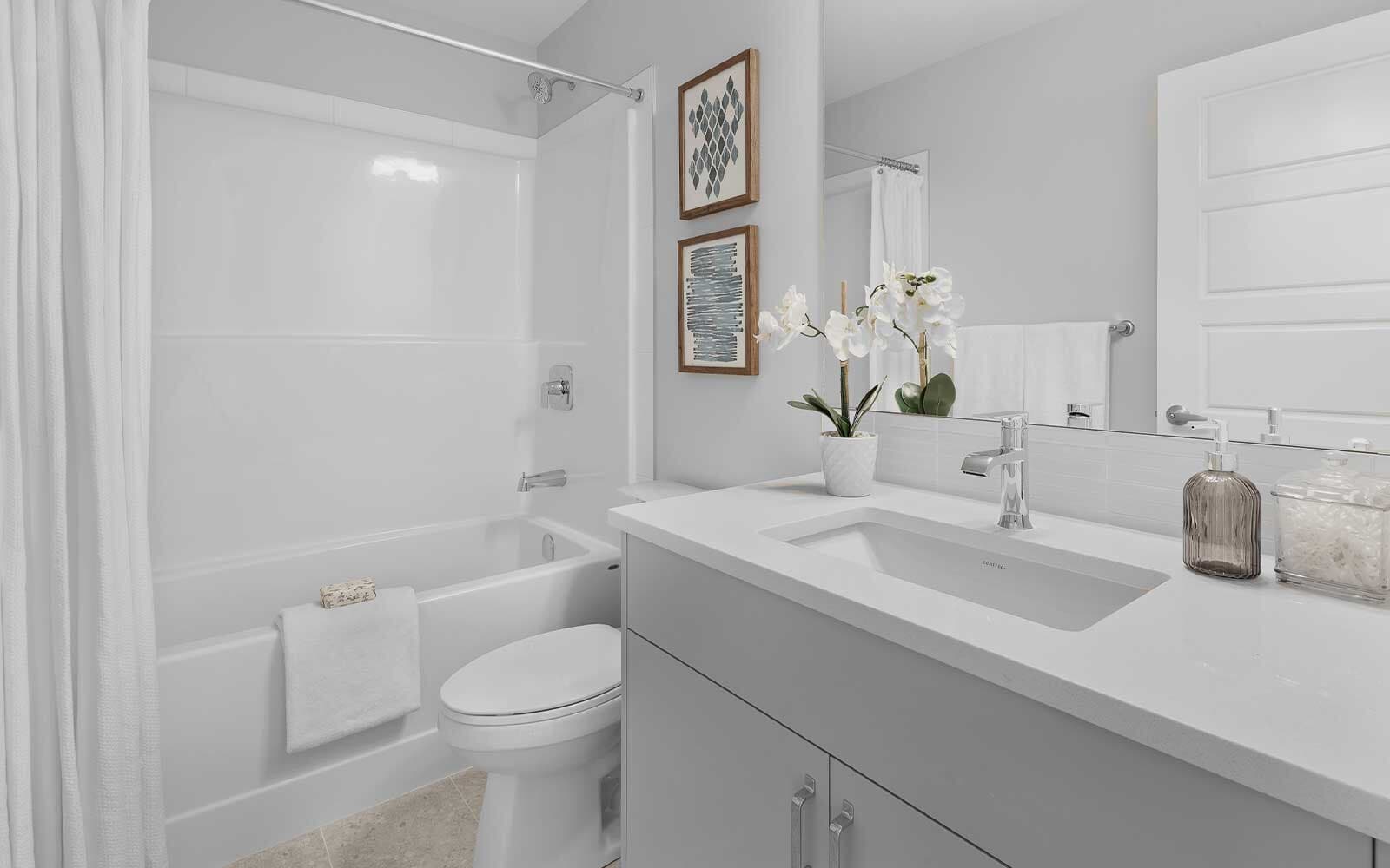 A photo of the ensuite of the Birch duplex model by Brookfield Residential