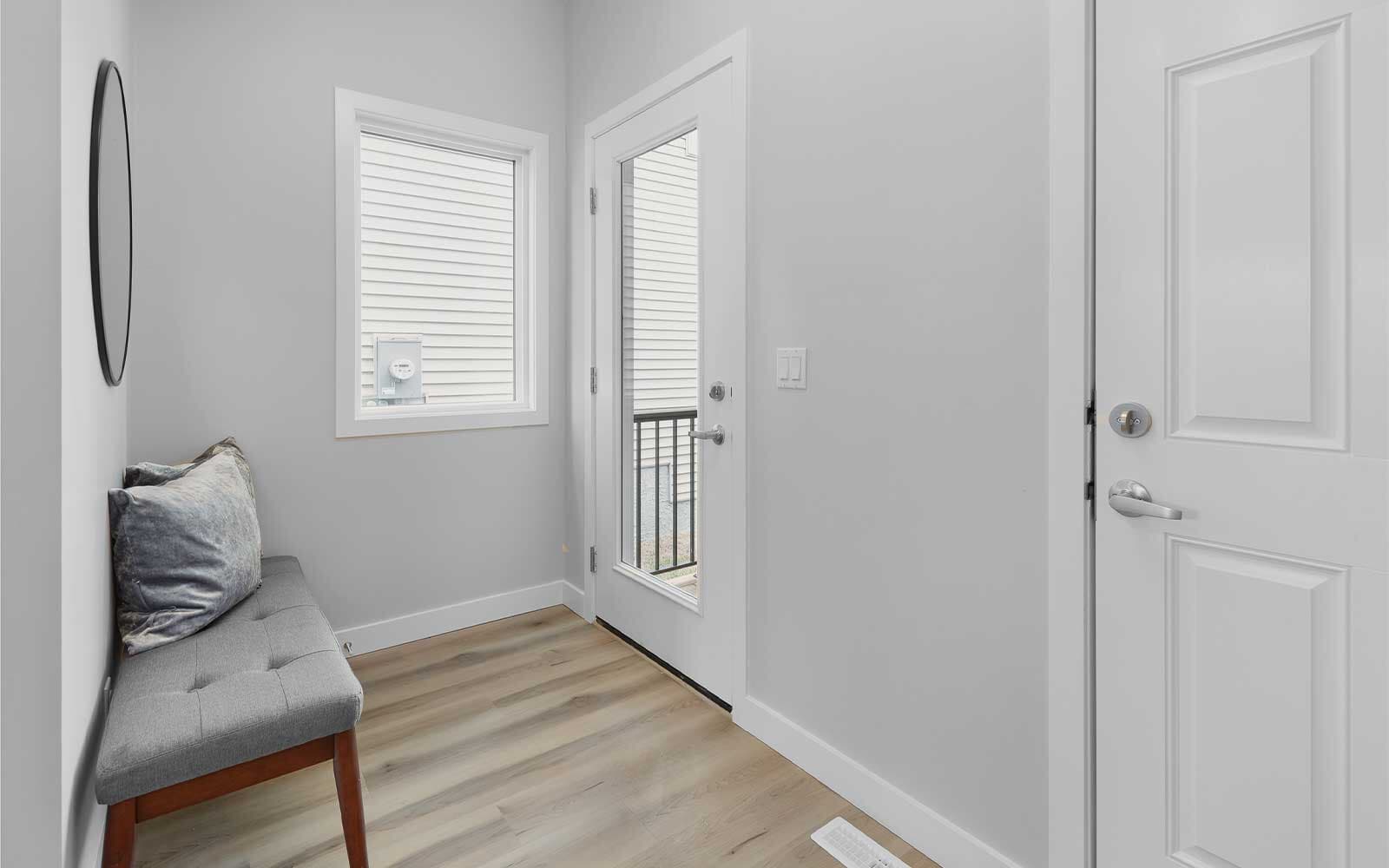 A photo of the foyer of the Birch duplex model by Brookfield Residential