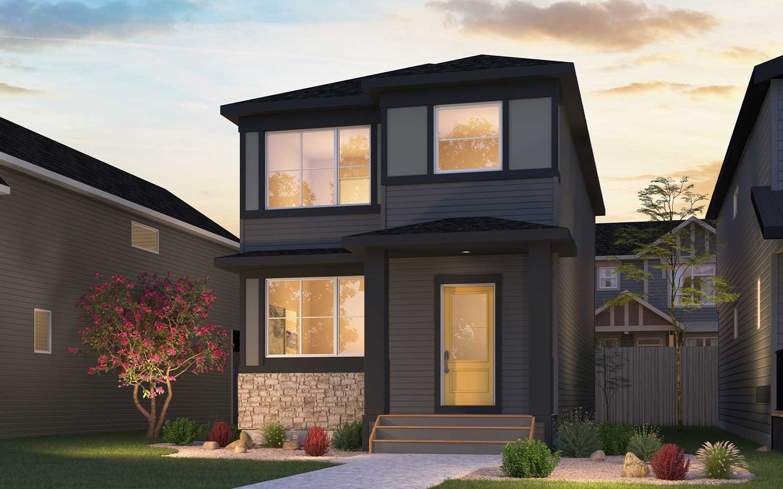 Exterior rendering of the Asher Prairie style