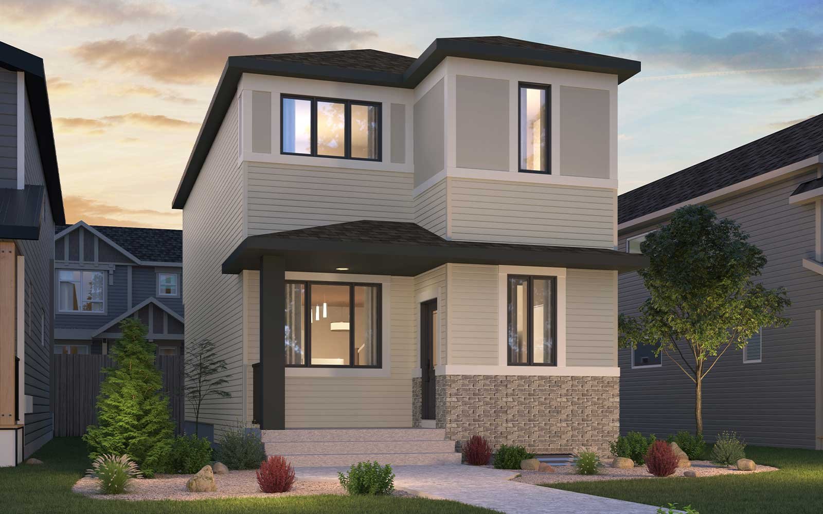 Belvedere - Prairie Exterior rendering of the Belvedere Prairie style