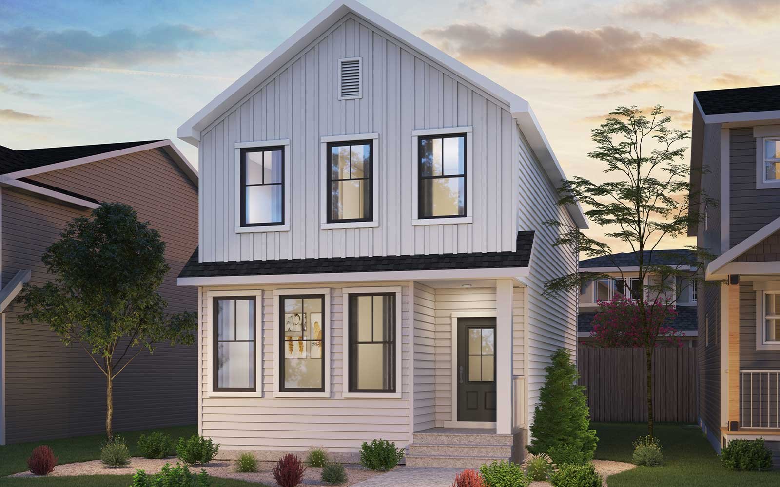 Exterior rendering of the Farmhouse style