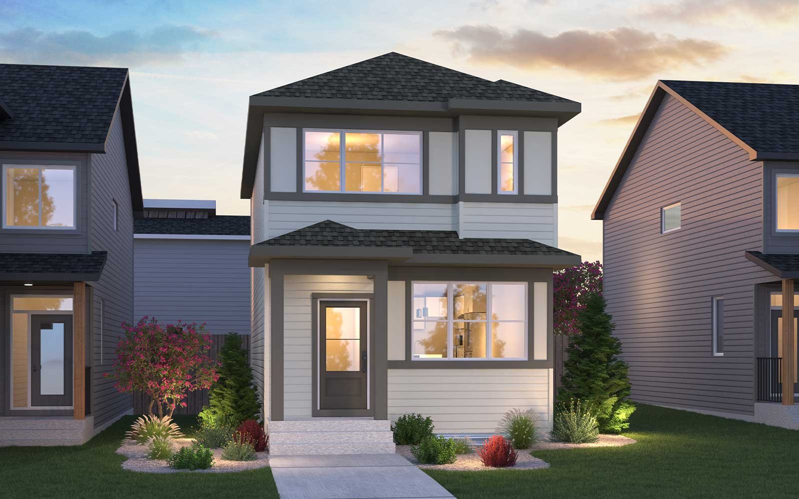 A rendering of the Prairie style of the Marlow model by Brookfield Residential