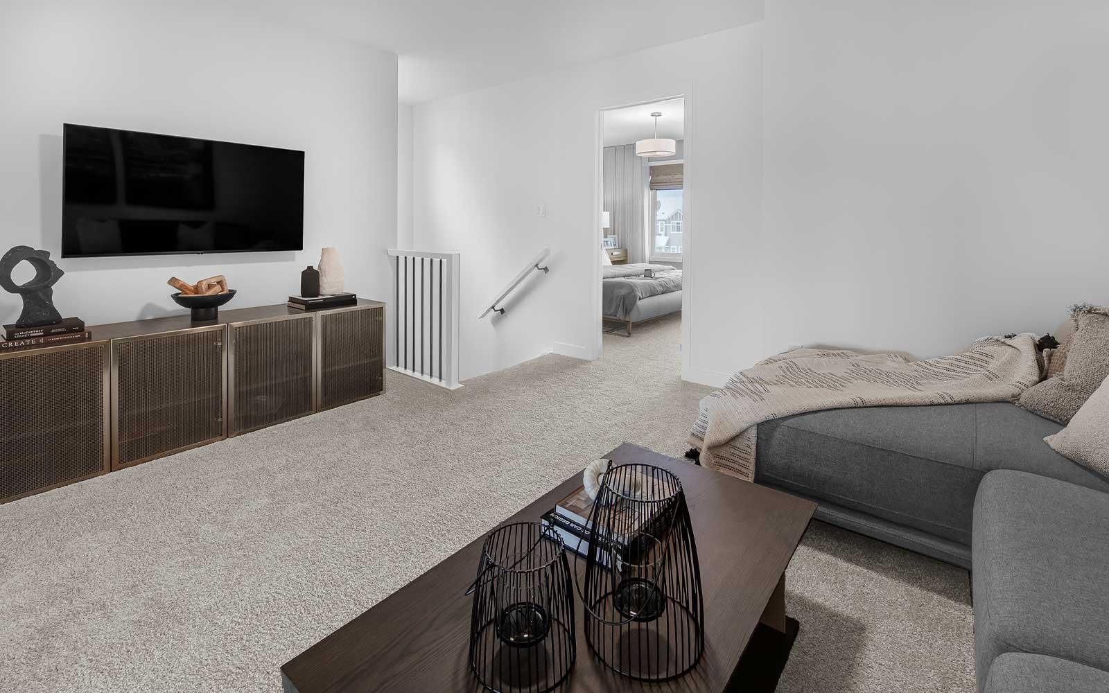 A photo of the bonus room of the Harper show home in Edmonton by Brookfield Residential