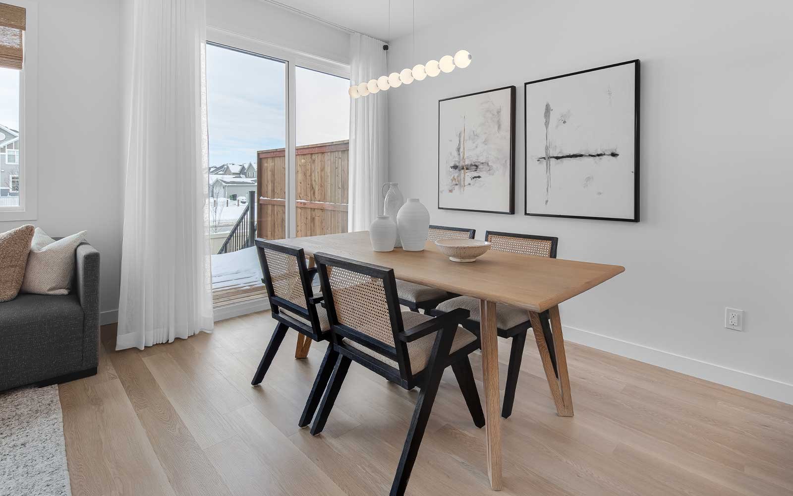 A photo of the dining area of the Harper show home in Edmonton by Brookfield Residential