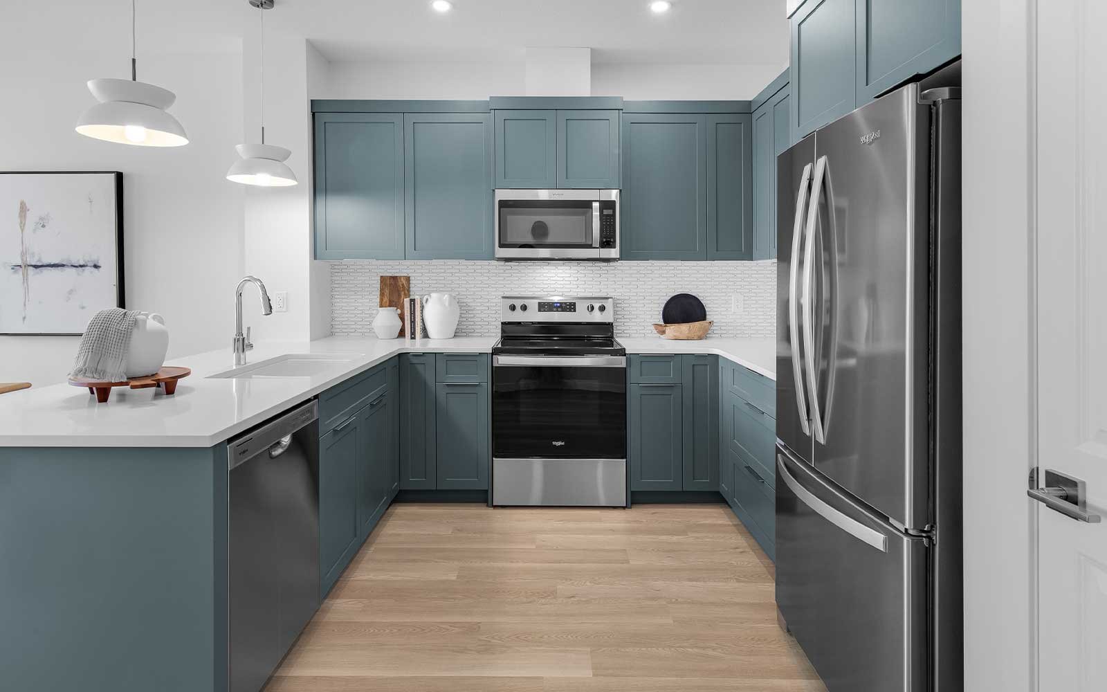 A photo of the kitchen of the Harper show home in Edmonton by Brookfield Residential