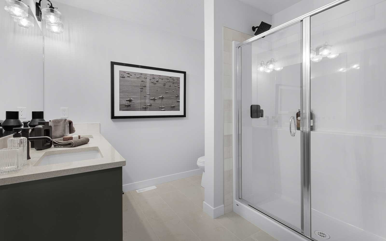 A photo of the ensuite of the MacKay show home in Edmonton by Brookfield Residential