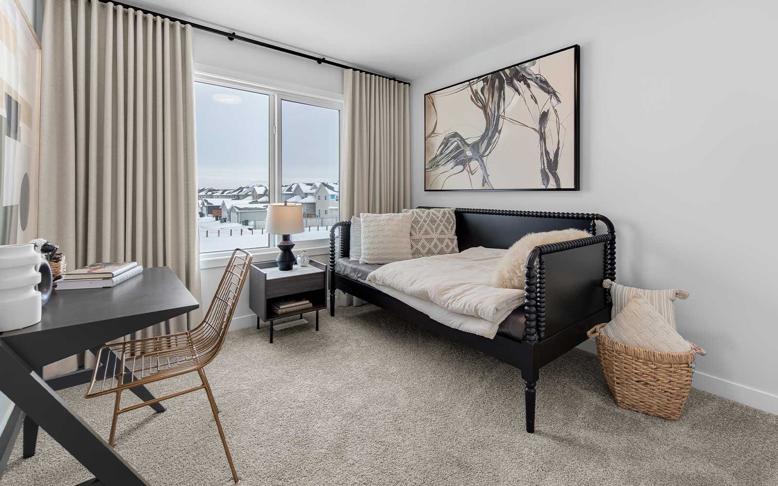 A photo of the flex room of the MacKay show home in Edmonton by Brookfield Residential