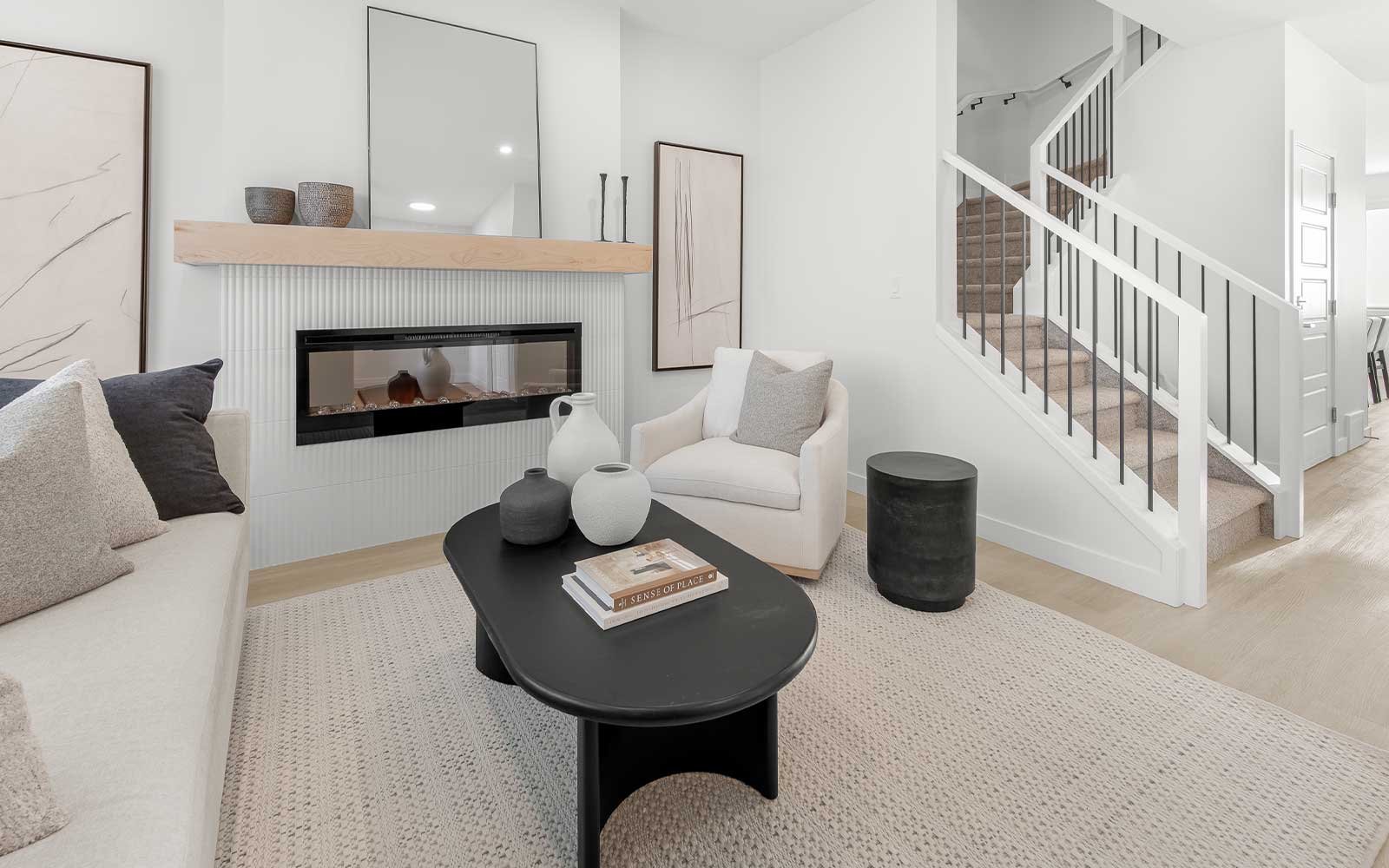 A photo of the great room of the Bristol model by Brookfield Residential