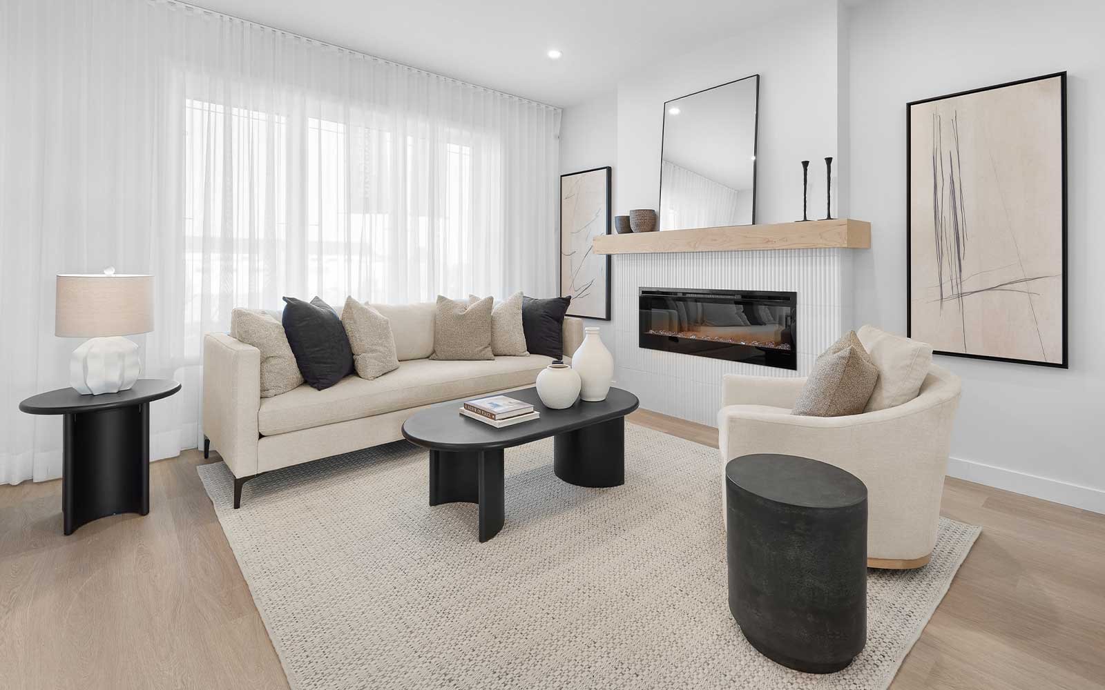 A photo of the great room of the Bristol model by Brookfield Residential