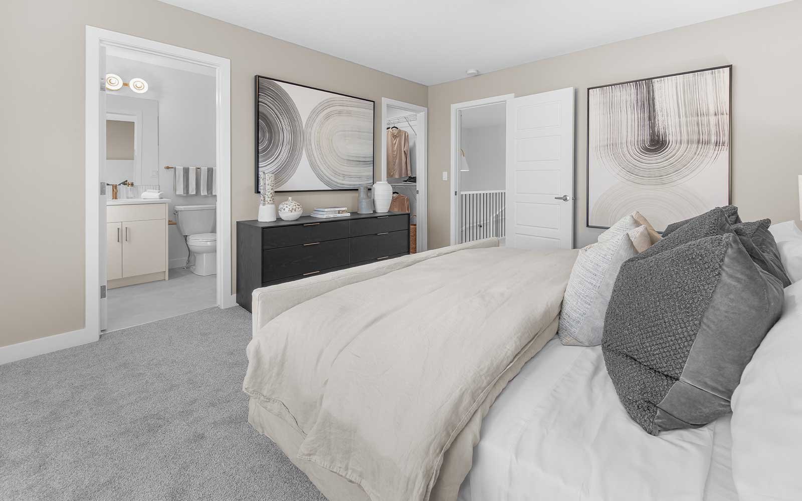 A photo of the primary bedroom of the Bristol model by Brookfield Residential